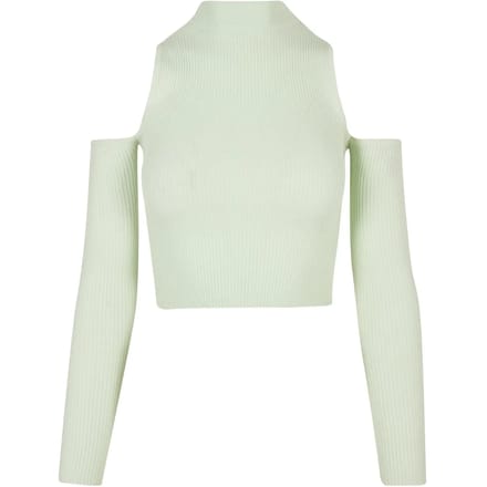 Urban Classics - Rib Knit Cut Out Sleeve Longsleeve top - L - Mintgroen
