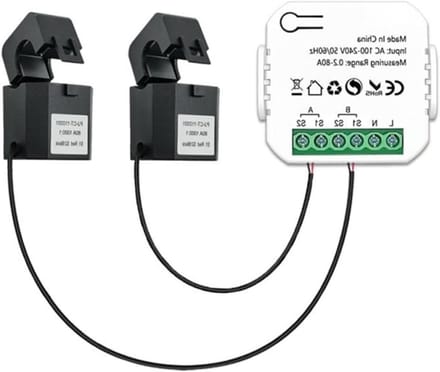 Energieverbruiksmeter - Stroommonitor - Energie Besparen - App Bediening - 80A CT Klem - Wit