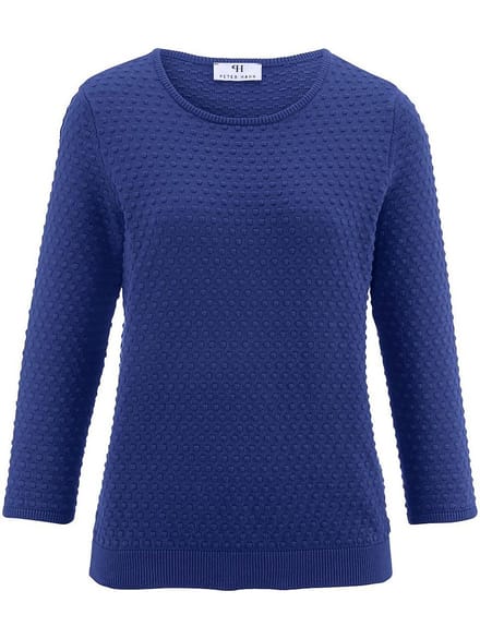 Trui ronde hals 100% SUPIMA®-katoen Van Peter Hahn blauw