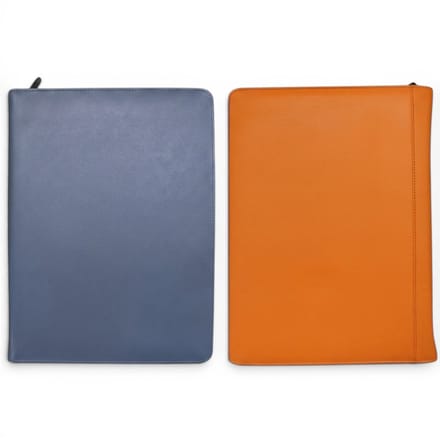 Safekeepers Luxe Leren Schrijfmap A4 Set – 2-Pack – Oranje & Blauw