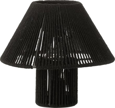 J-Line lamp - metaal/katoen - zwart - LED lichtjes