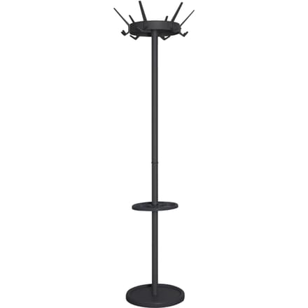V-part - Kapstok Crown - Zwart - Staal - Kapstok staand - Inclusief parapluhouder