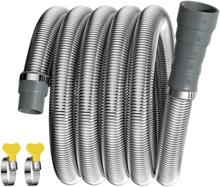 Rioolslang Camper - Afvalwaterslang Caravan - Afvalwater Afvoeren - Verstelbare Adapter - 15 Meter - Grijs
