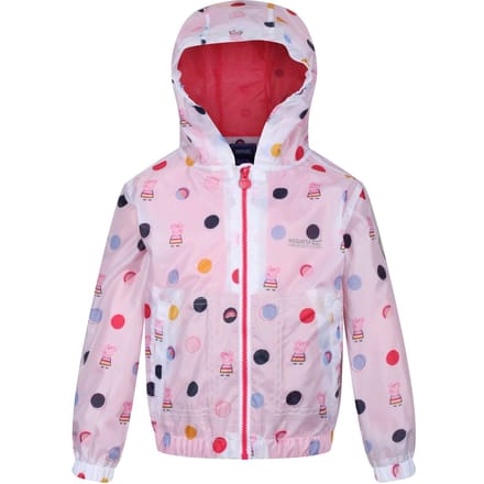 Regatta Kinder/Kinderen Peppa Pig Polka Dot Waterdichte Jas met Kap (Lichtroze)