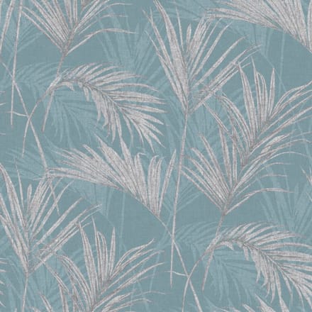 DUTCH - WALLCOVERINGS - Behang - Palm - Springs - blauw - en - grijs