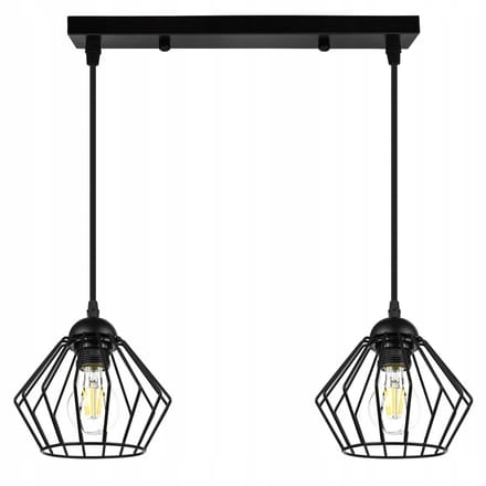 Luxe Hanglamp Zwart Mat - 2xE27 - Verstelbaar - Loft Stijl