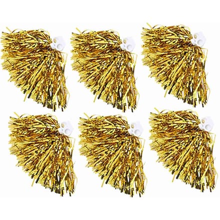 6 stuks Cheerer Pompons Cheer Sportfeest Dansaccessoires (gouden) yellow