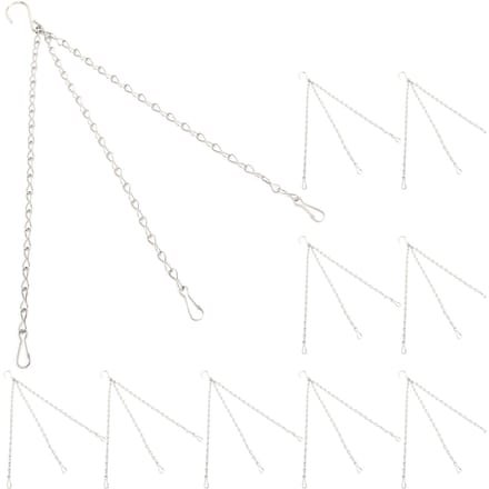 10 stuks Ophangketting met Haken Enkelvoudig 8-Strands IJzer Tuin Bloempot Plantenhangers Vervanging white