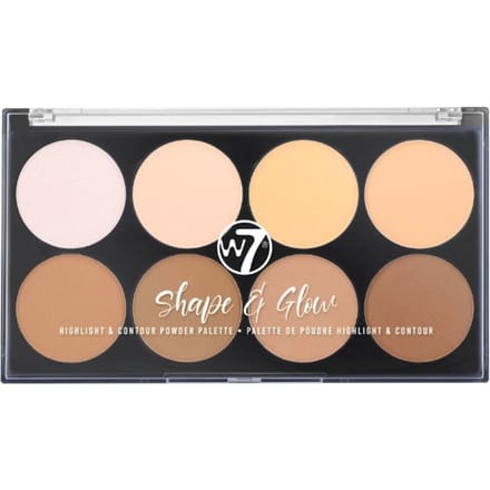 W7 Shape &amp; Glow Highlight &amp; Contour Powder Palette 1 st