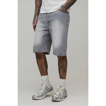 Tall Essential Relaxed Fit Denim Shorts | Light Grey | Size 52