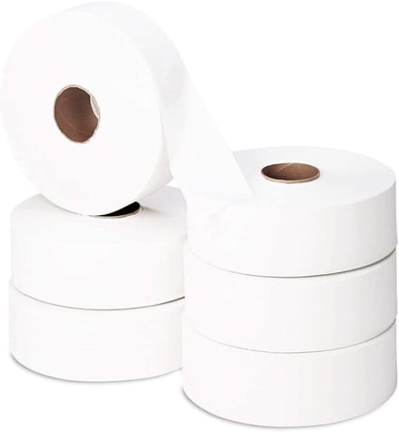 Toiletpapier Jumbo Rollen - Maxi Jumbo - Hoge Bezetting - Ecolabel Gecertificeerd - 300 Meter - Wit