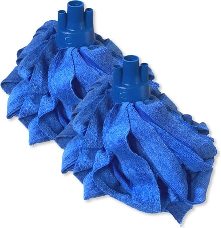 MAUS navulling spaanse mop microvezel - 2 stuks - blauw