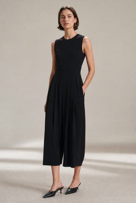 Jackie dress technical jersey | Black - Black / S
