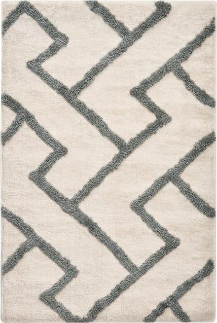 GARHI - Badmat - Beige/Grijs - 60 x 90 cm - Stof