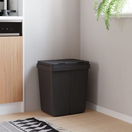 vidaXL - Dubbele - vuilnisbak - 2x25 - L - antracietkleurig