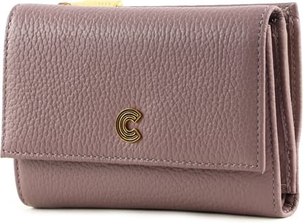 COCCINELLE Leren Portemonnee Myrine Wallet Grained Leather Anemone Oud roze