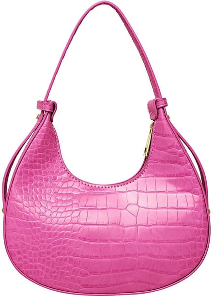 Handtas imitatieleer met print Fuchsia PU