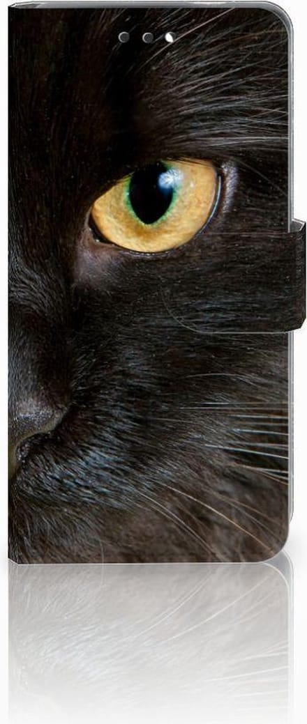 Nokia 3.1 (2018) Telefoonhoesje met Pasjes Zwarte Kat