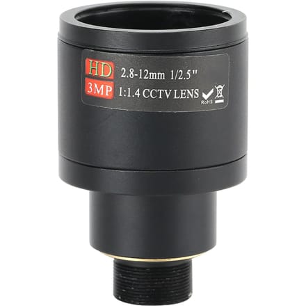 Caméra professionnelle avec objectif 3 MP, zoom manuel, monture M12, surveillance de sécurité gray