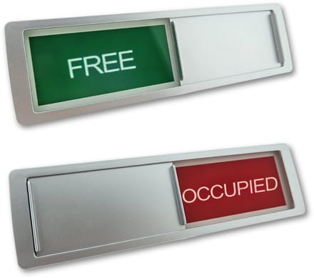 CombiCraft schuifbordje met "Free-Occupied" in zilver 178 x 50 mm - per 1 stuk