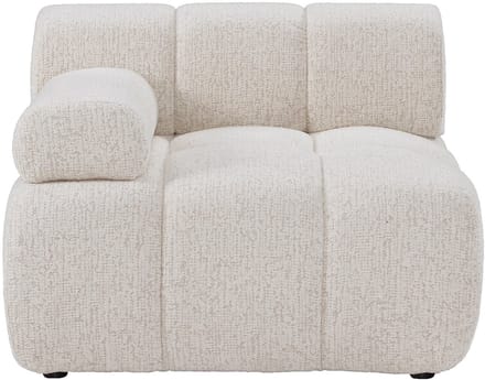 Vente-unique Hoekfauteuil links in beige gemêleerde stof FACIVIL