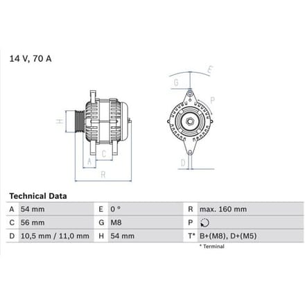Driefasige generator BOSCH 0 986 041 260