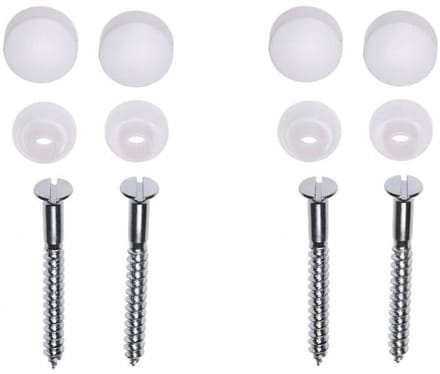 Riko Potschroevenset zonder plug 4 stuks verzinkt 6 x 60 mm afdekdop wit