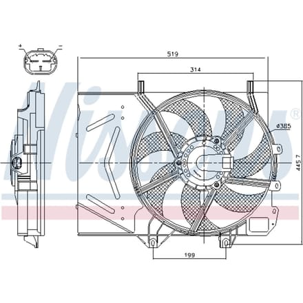 Koelventilatorwiel, motorkoeling NISSENS 85986