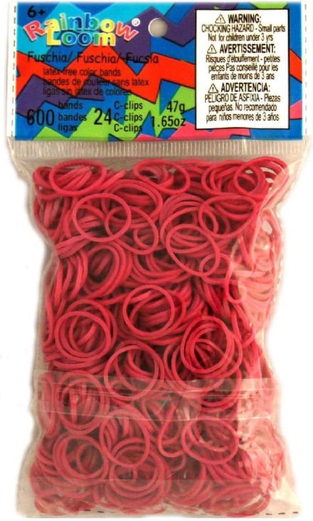Rainbow Loom Elastiekjes - Fuschia - 600 stuks