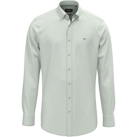 Fynch-Hatton Overhemd Washed Oxford Solid Color Kent Collar Fern / male
