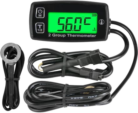 Digitale Thermometer - Temperatuurmeter Motor - Motorenbewaking - Dubbele Temperatuur Registratie - 6.9 x 3.7 cm