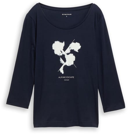 Tom Tailor - Shirt met lange mouwen en print - Maat M - sky captain blue