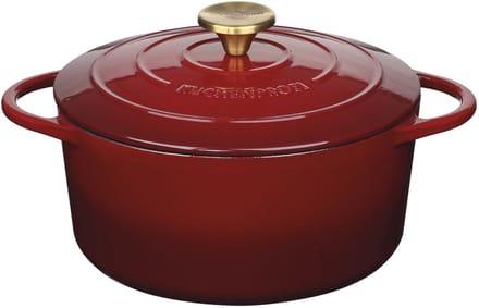 Küchenprofi Provence - Braadpan - 24 cm - 4,2 liter - Gietijzer - Médoc - Rond - Rood