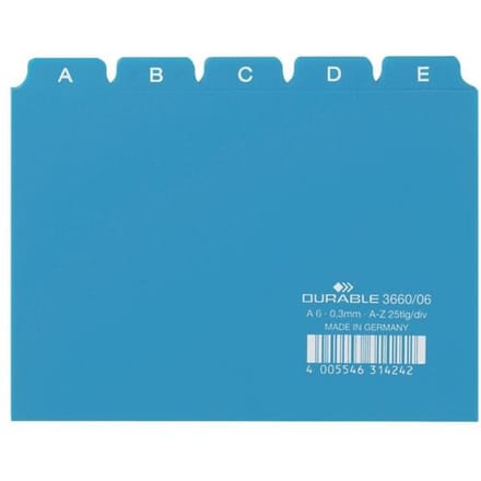 Tabbladen voor kaartenbak A6 (105 x 148 mm), A-Z