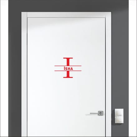Deursticker Met Naam -  Isha - Rood