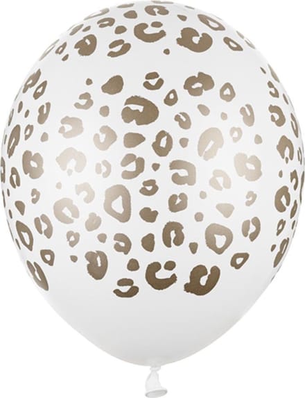 PartyDeco - Ballonnen Wit opdruk Spots. (50 stuks)