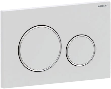 Geberit Sigma20 bedieningsplaat - 2-toets spoeling - rond - dualflush - mat wit chroom