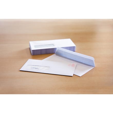 Raadhuis dienstenvelop - 110x220mm - DL (EA5/6) - venster links - met plakstrip - wit - 25 stuks