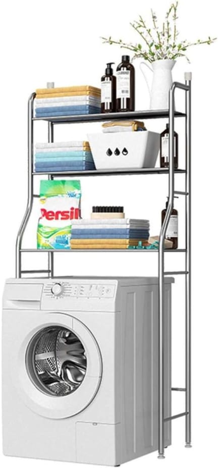 CRLYN® Wasmachine Kast - Ombouw - Verhoger - Meubel - Zilver