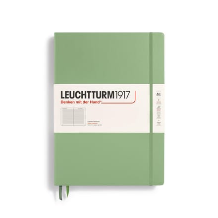 Notitieboek A4+ Hardcover met Genummerde Pagina's, Lijn, Saliegroen