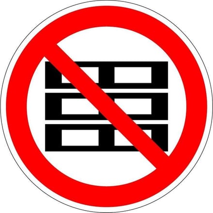 Verboden pallet te plaatsen sticker 200 mm