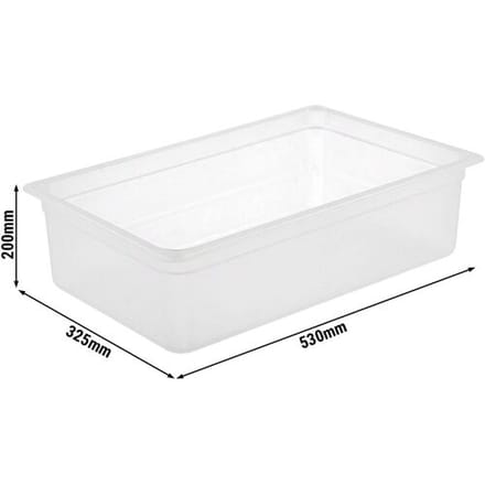GGM Gastro (6 Stück) Polypropylen-Behälter GN 1/1 - Milchig - Höhe: 200mm Transparant