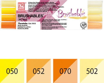 Zig Brushables Yellow 4 colors set