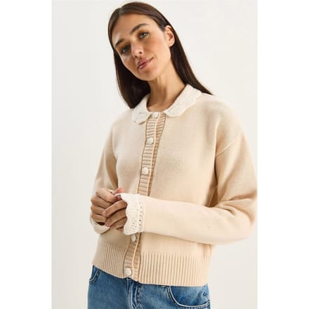 Dikke Geribbelde Gebreide Cardigan met Knopenluiting