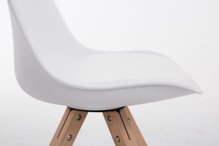 CLP Toulouse Eetkamerstoel - Vierkant frame - Kunstleer wit natura