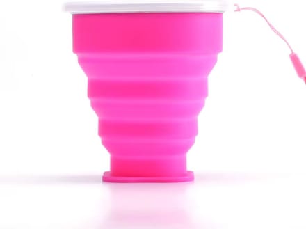 Scoby - Opvouwbare Beker - Siliconen Reisbeker - Collapsible Cup - 200ml - Roze