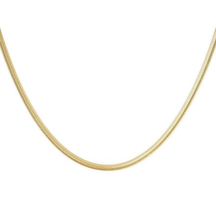 Flat Snake Chain Necklace Gold 14K 45 cm