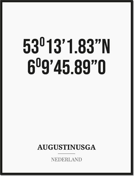 Poster/kaart AUGUSTINUSGA met coördinaten