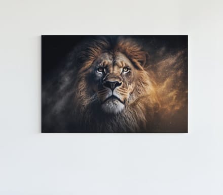 Canvas Schilderij - Wilde Dier - Leeuw - Wanddecoratie - 60x40x2 cm