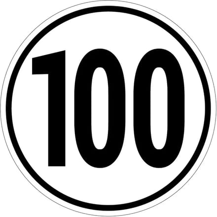 Tempo 100 bord | gecoat dibond materiaal | 10 cm